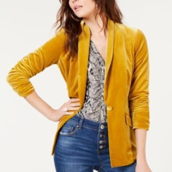 INC International Concepts Jackets & Blazers - NWT INC velvet gold blazer